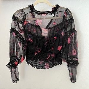 Free People Time For Shine Top In Dark Romance Combo.